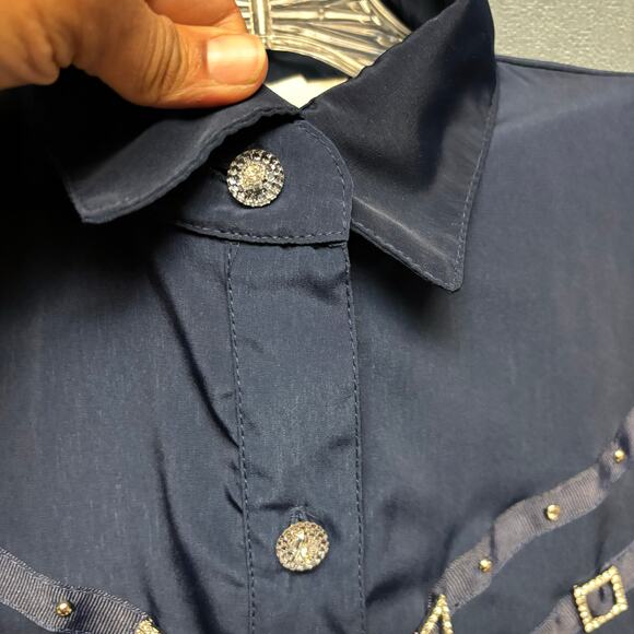 Vintage Rio Shorts Set Outfit Crystal Studded Jewel Cut Womens Medium USA Made - Picture 7 of 16